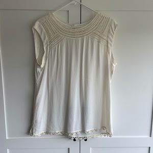 Cream Anthropologie Tank Top Blouse
